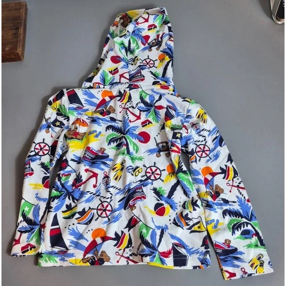 Ralph Lauren Polo Bear Boys Beach Summer Hoodie Size 5 NEW NWT - Picture 5 of 5